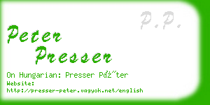 peter presser business card